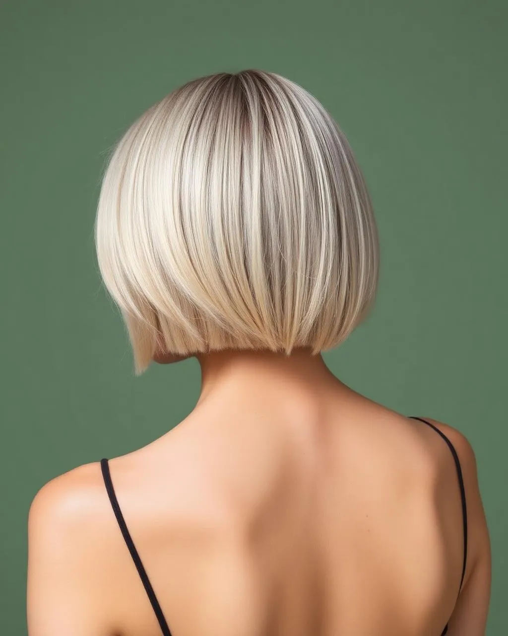 Blonde boblijn, van achteren gezien